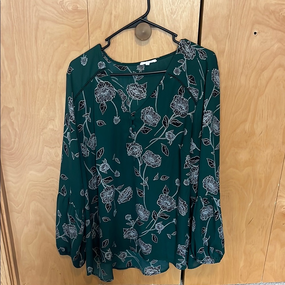 Floral Green Women's Top